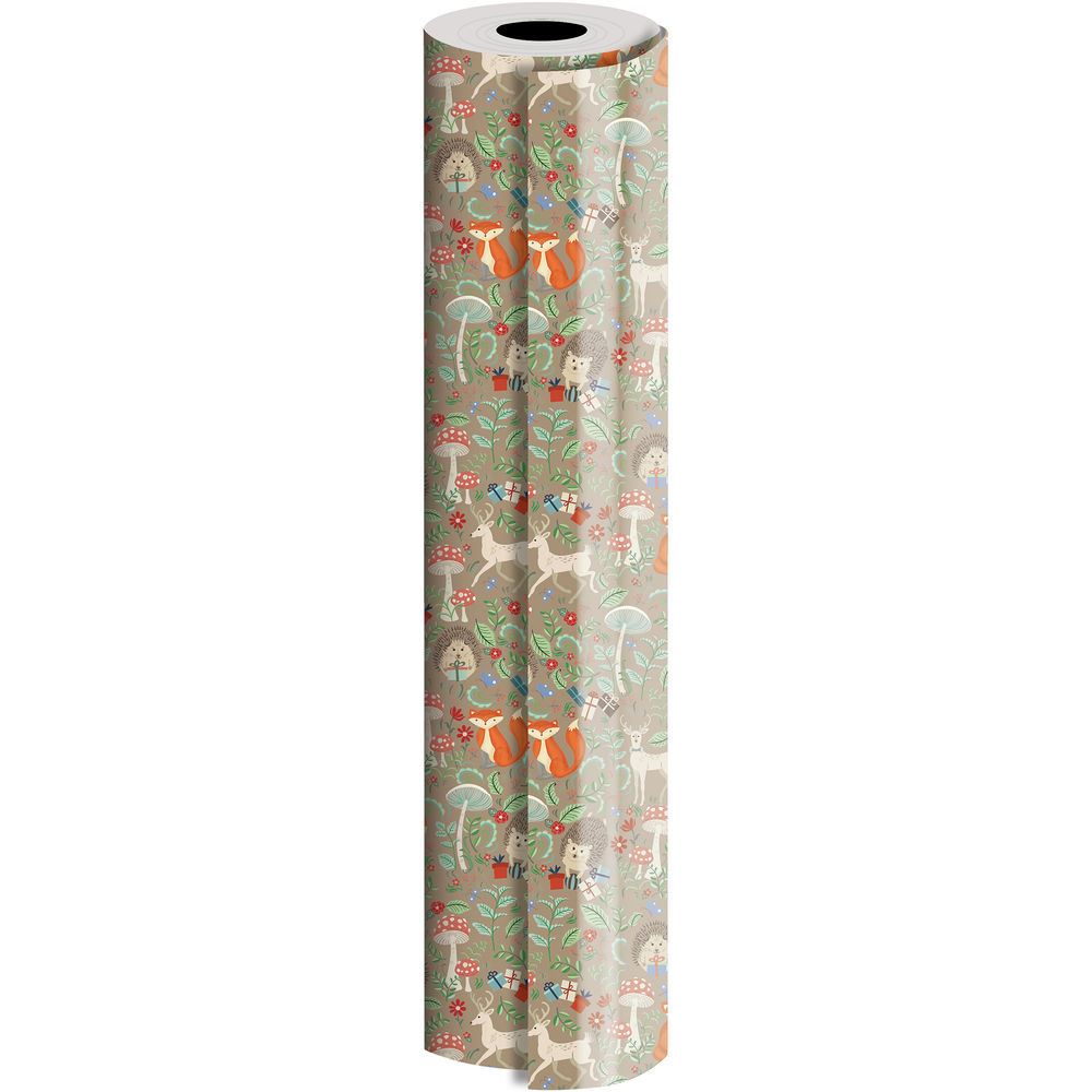 Jillson & Roberts Bulk Gift Wrap, Krafty Fox, 1/4 Ream 208' x 24 inch
