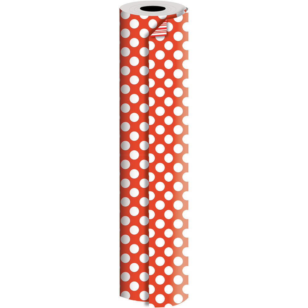 Jillson & Roberts Bulk Gift Wrap, Two-Sided Red Dot & Stripe, 1/2 Ream 417 x  24