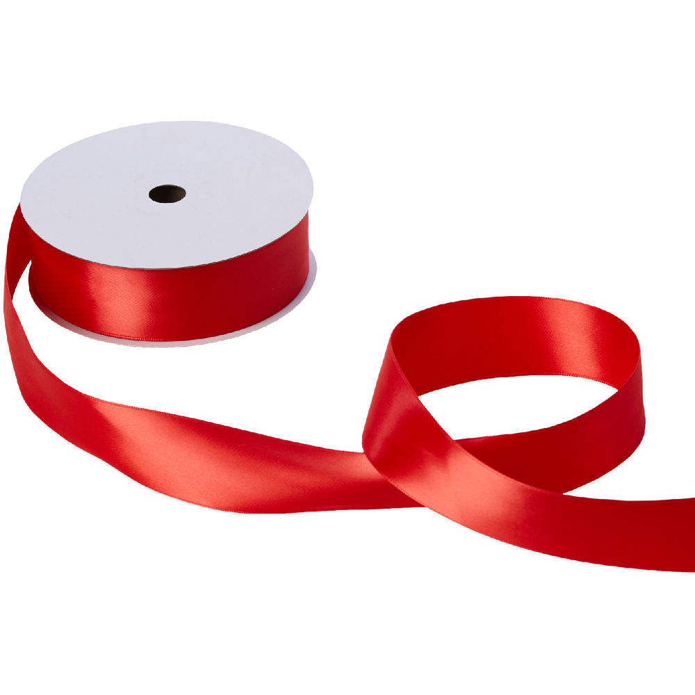wide red satin ribbon
