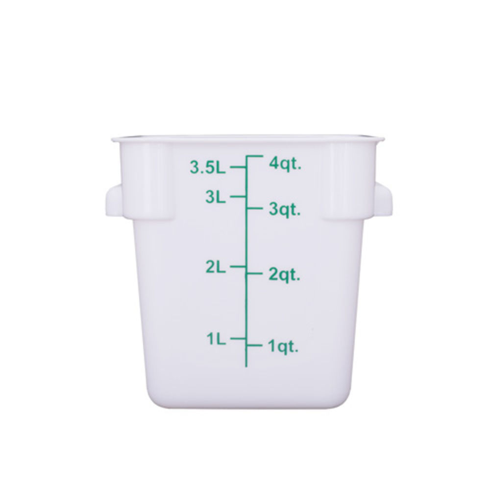 CenPro 29A-045 Square Food Storage Container - 4 Qt. Capacity - White - NSF
