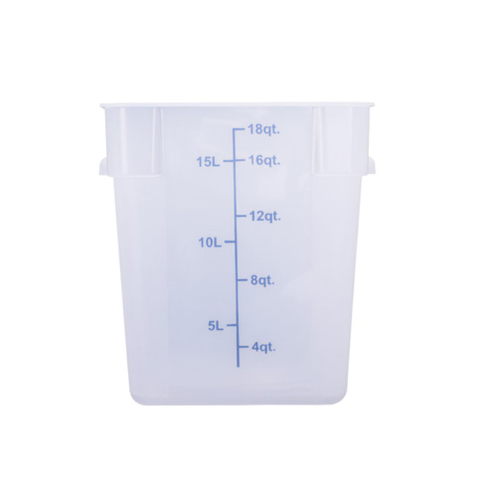 CenPro 29A-059 Square Food Storage Container - 18 Qt. Capacity - Translucent - NSF
