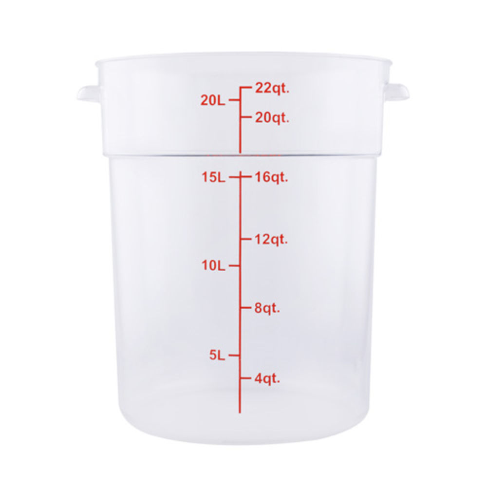 CenPro 29A-061 Round Food Storage Container - 20 Qt. Capacity - Translucent - NSF (Lid Not Included)
