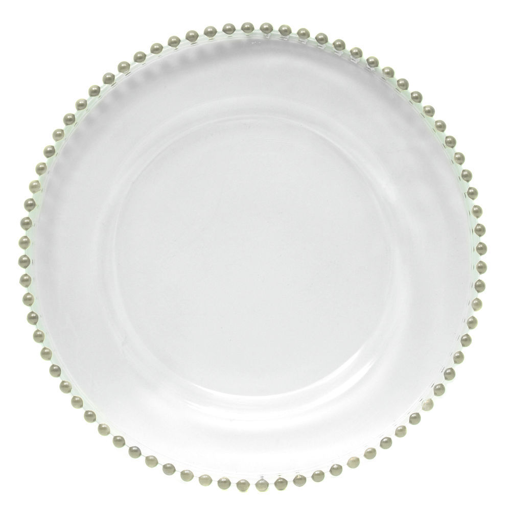 Aqua ChargeIt by Jay The Jay Companies Beaded Round Charger Plate