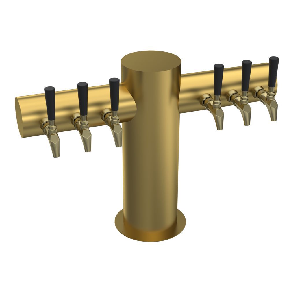 Krowne Max T Style Tower, Six Faucets, 27" Outside Flange To Outside