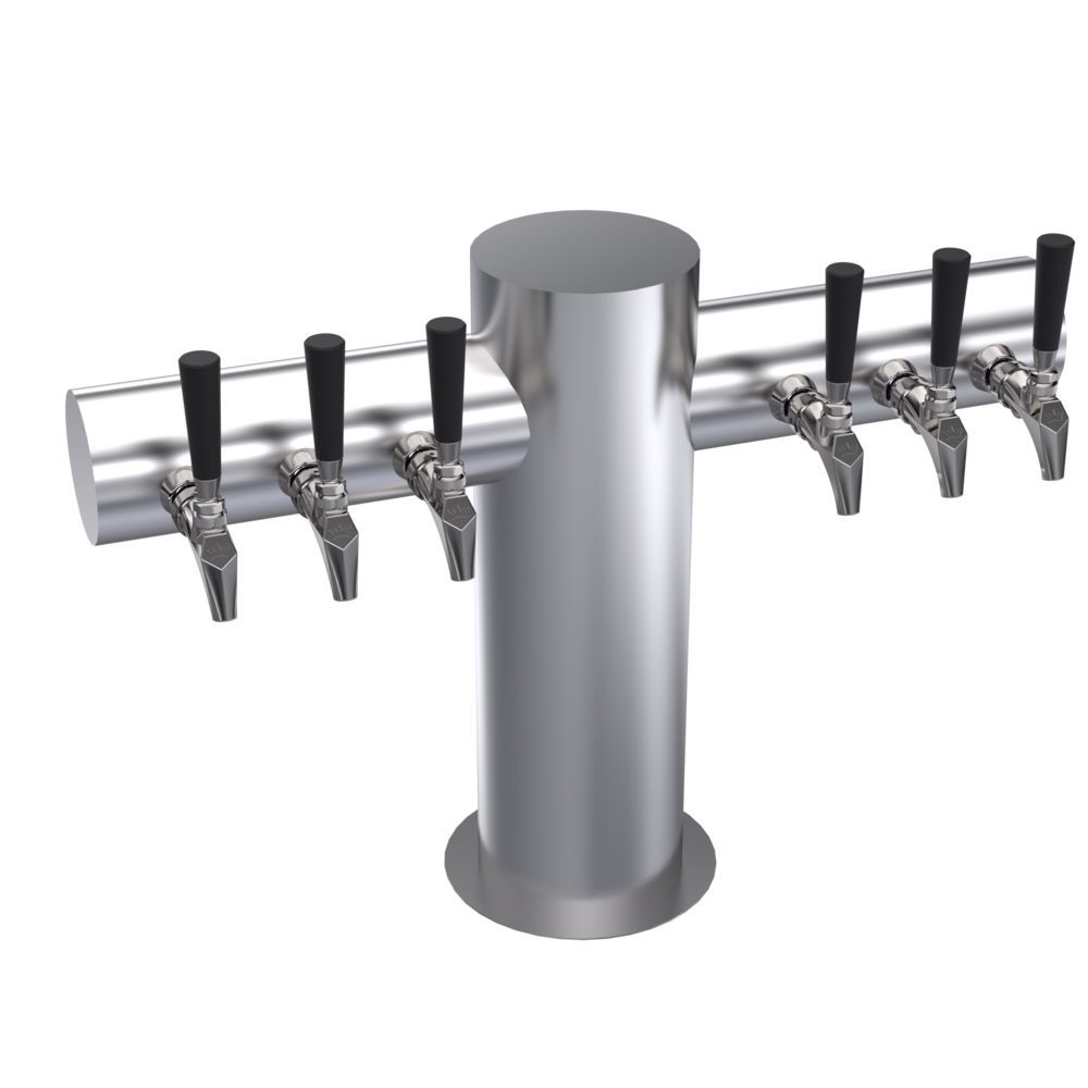 Krowne Max T Style Tower, Six Faucets, 27" Outside Flange To Outside