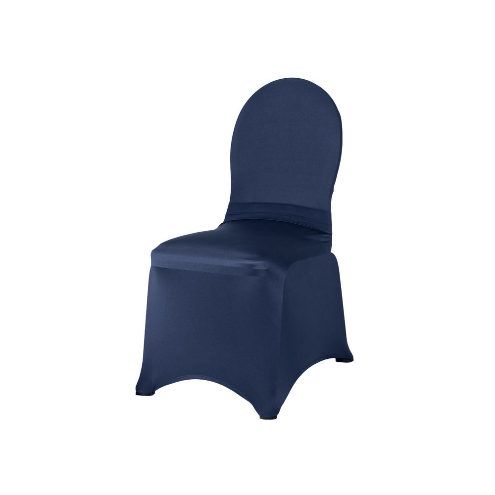 Sculptware Fitted Navy Blue Spandex Premium Chair Cover