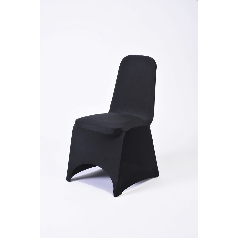 black fitted chair covers