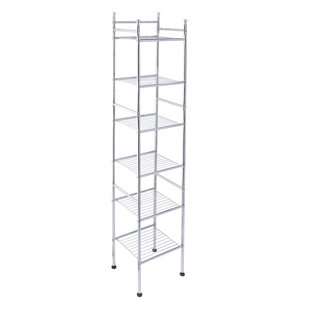 Honey-Can-Do 6-Tier Bathroom Storage Shelving Unit White