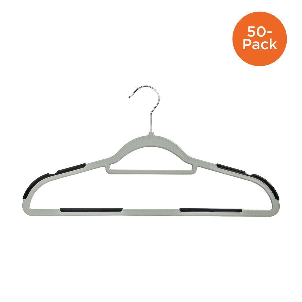Black plastic hangers with Non-Slip Shoulders