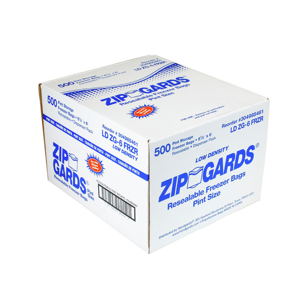 ZIPGARDS ZIPGARD FREEZER BAG QUART 2.7MIL 1-500 EACH*Pack Size =1