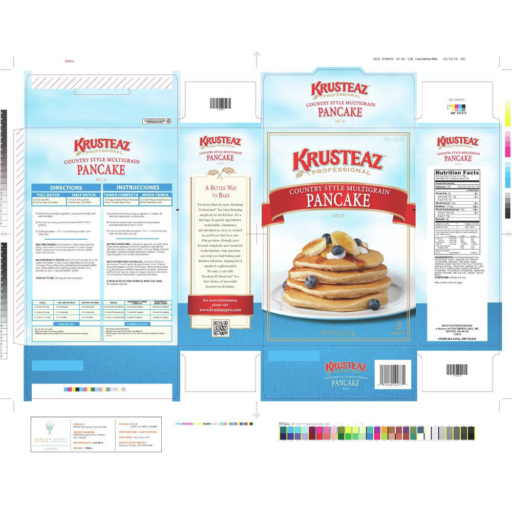 Krusteaz Continental Mills Krusteaz Professional Country Style Multigrain Pancake Mix 5 Pound Box 6 Per Case 731 0128