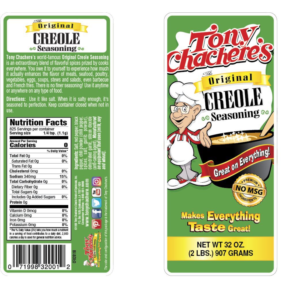 (price/case)tony Chachere's Creole Foods 00001 Creole Seasoning 32 oz.