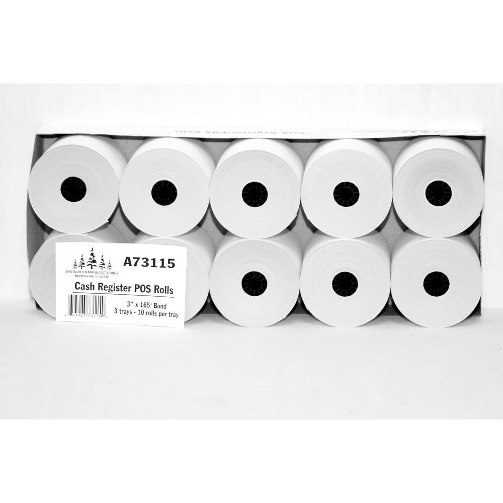 NATIONAL CHECKING REGISTER ROLL 3 INCH WHITE 1 PLY 165' 1-50 ROLL*Pack ...