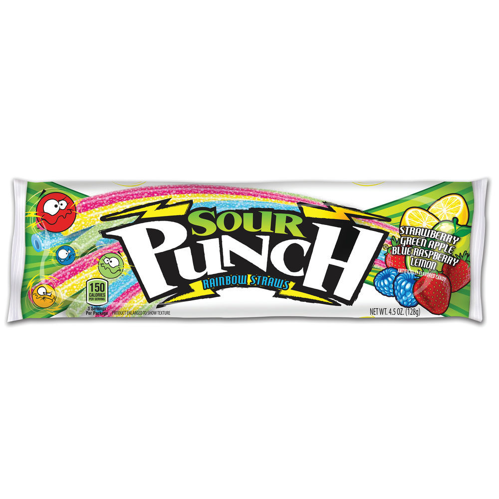 SOUR PUNCH AMERICAN LICORICE COMPANY-Sour Punch Straws Rainbow Case/Tray  24/4.5oz-#8791