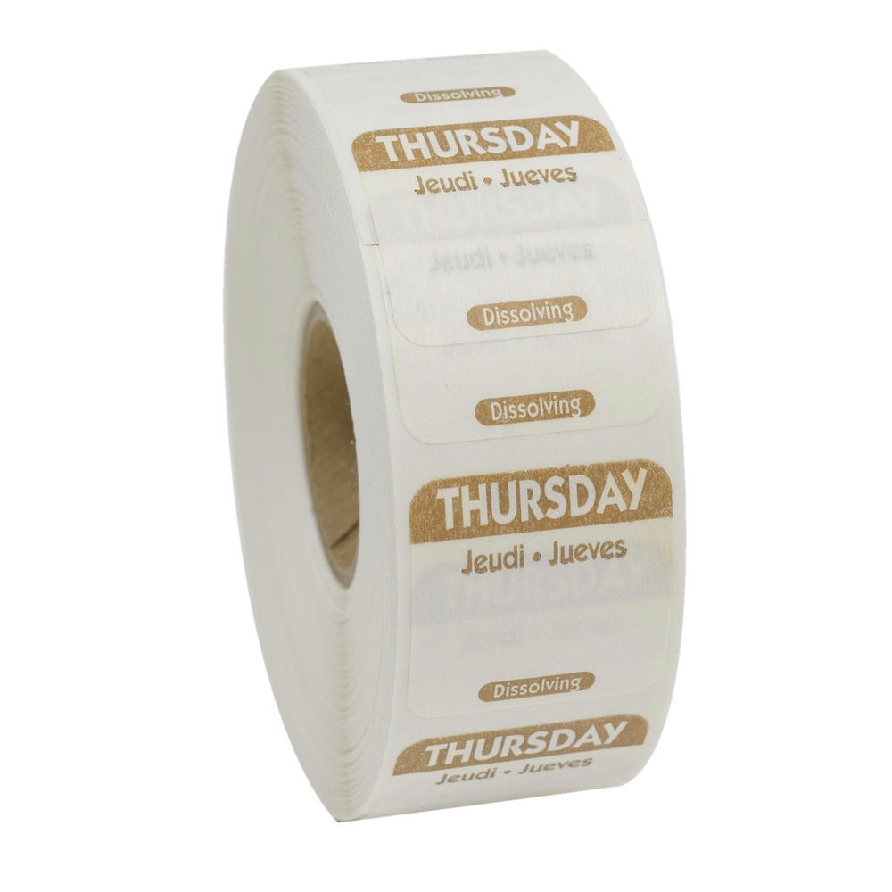 NATIONAL CHECKING 1X1 TRILINGUAL DISSOLVABLE LABELS TUESDAY YELLOW 1 ...
