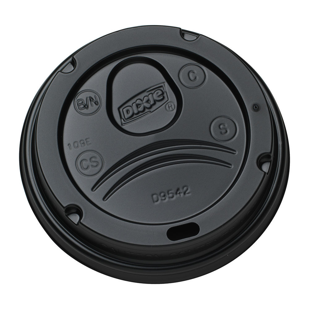 Details about   50-pack Black Dixie PerfecTouch Perfect Touch Domed Hot Cup Lids for 12 & 16 oz 