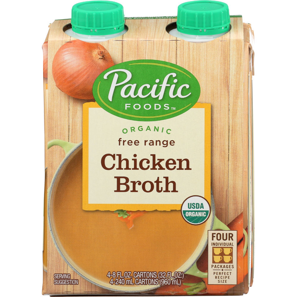 PACIFIC FOODS-Pacific Foods Organic Free Range Chicken Broth 4 Count ...