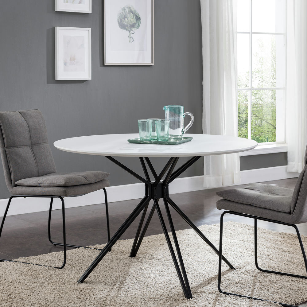 Southern Enterprises Atticus Round Dining Table Black And White