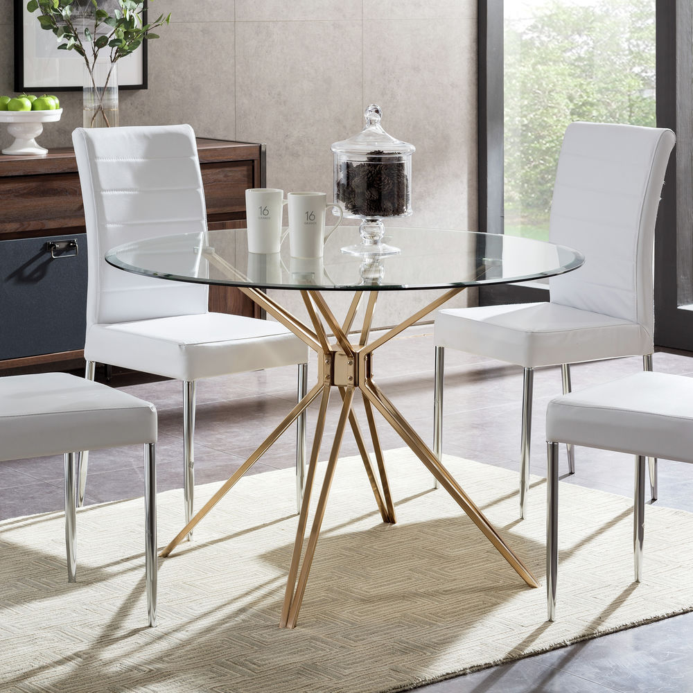 Southern Enterprises Atticus Round Dining Table Gold