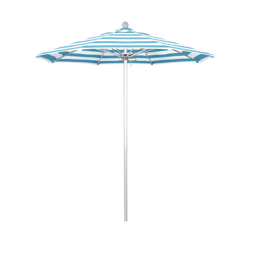 California Umbrella Venture 9' Silver Market Umbrella in Royal Blue 