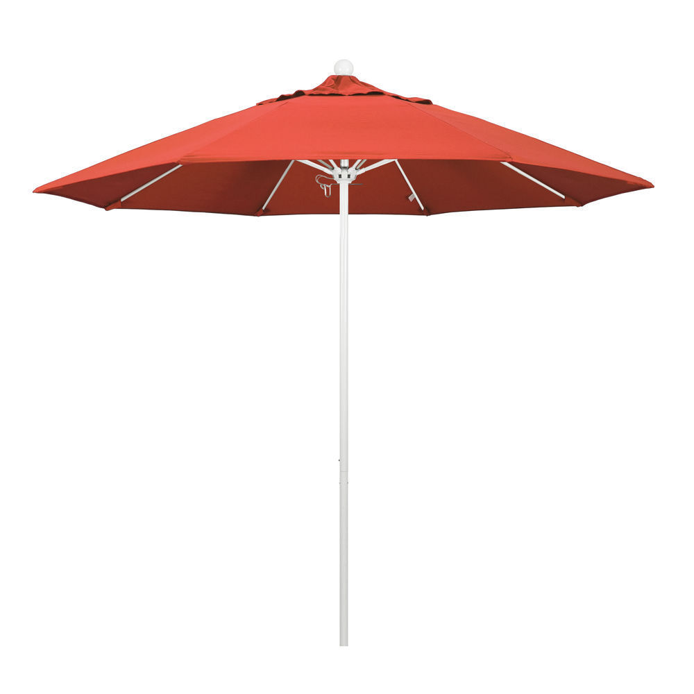 California Umbrella 9' commercial grade patio umbrella, white frame