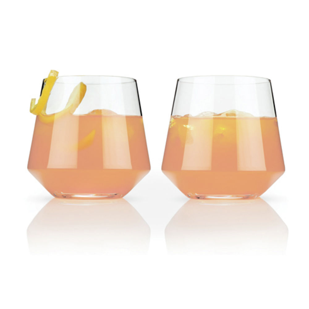 Viski Raye Crystal Burgundy Glasses Set Of 2 By Viski Case Pack 4 Sets 16 Ea