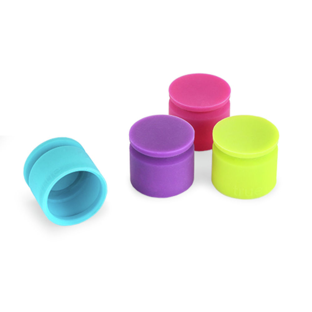 True Bottle Stoppers, Silicone, Starburst - 4 stoppers
