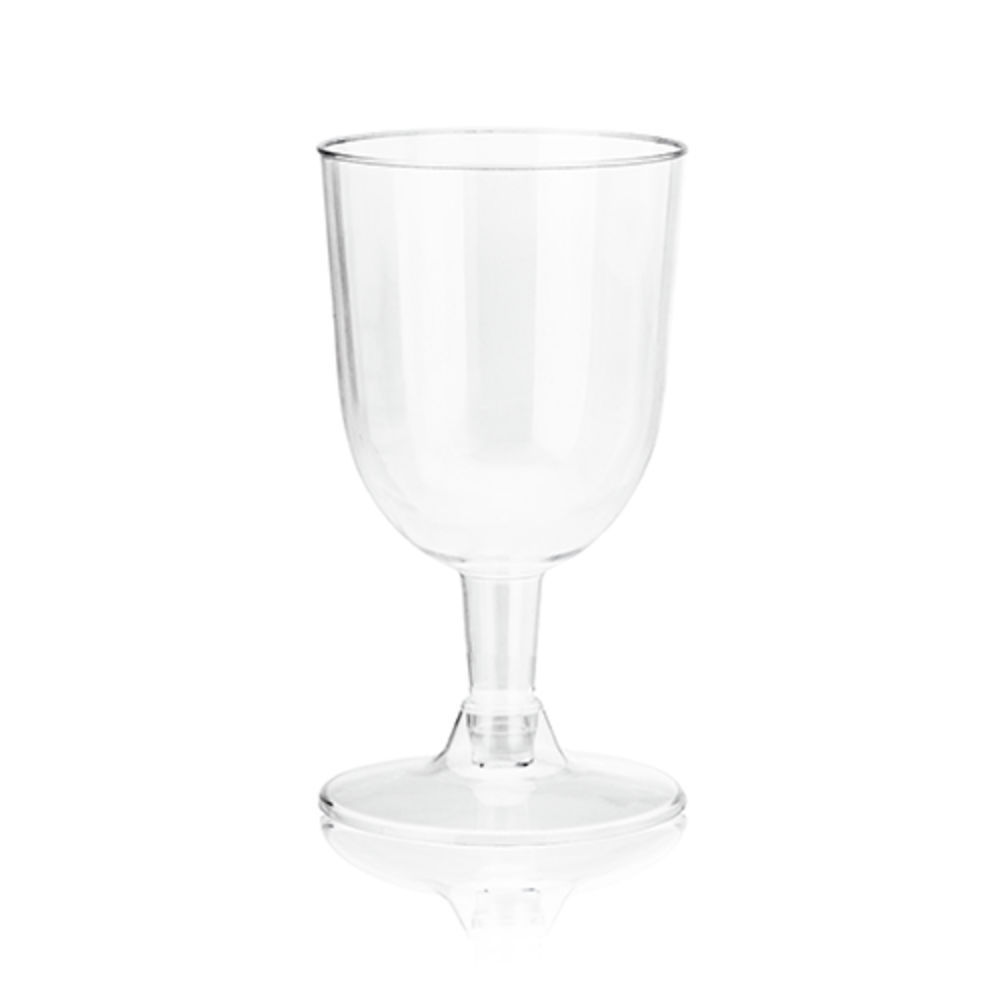 One Piece Disposable Plastic Wine Glasses 200ml Pack of 20