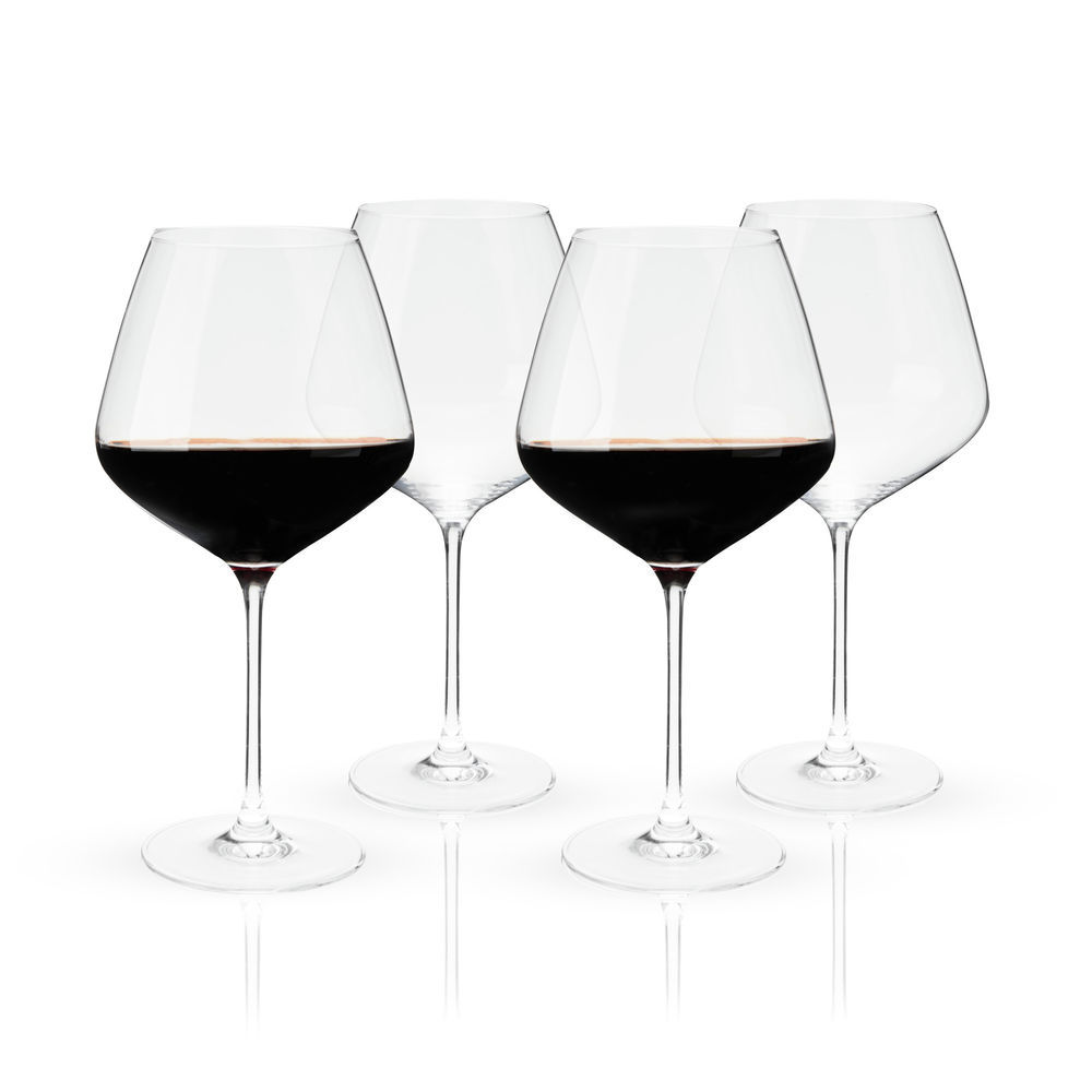 Viski Raye Modern Stemmed Angled Crystal Chardonnay Wine Glasses Set of 2 