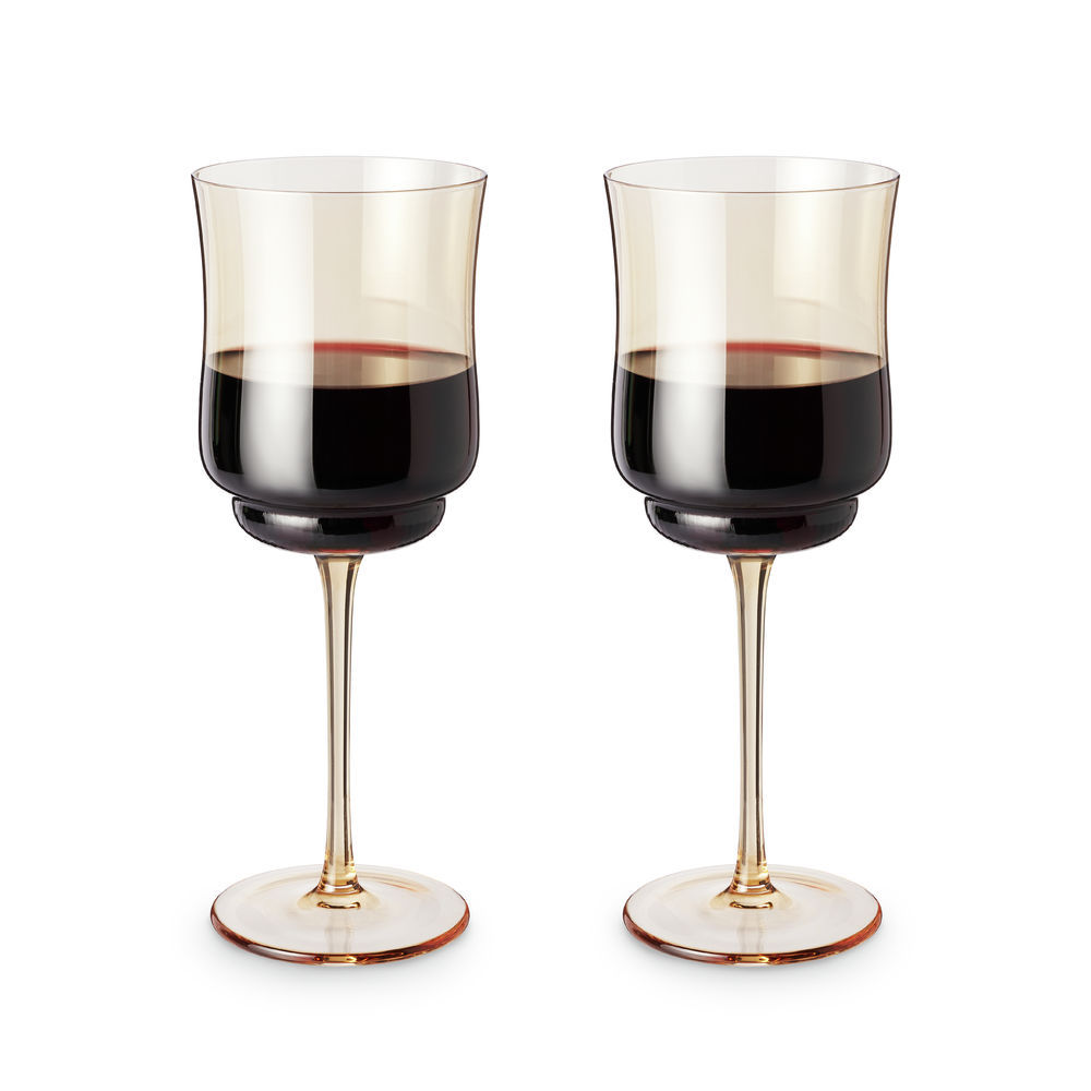 Twine Tulip Stemmed Wine Glass in Amber by Twine Living - 4 per