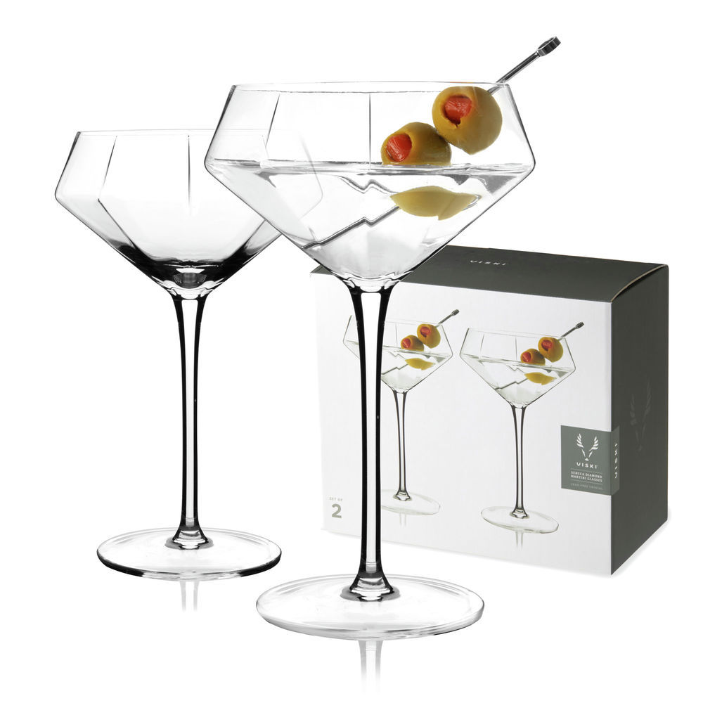 Viski Crystal Martini Glasses - Set of 4
