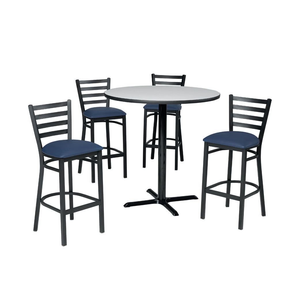 Premier Furniture Bar Height Table and Metal Bar Stool Set with Slate