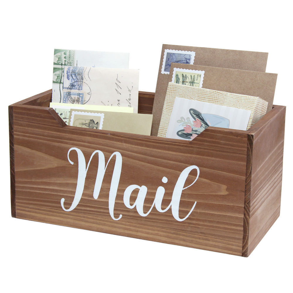 Elegant Designs Home Office Wood Desk Organizer Mail Letter Tray with 3 Shelves, Natural Wood