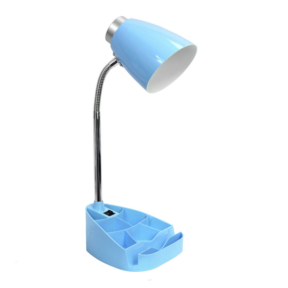 Limelights Gooseneck Organizer Desk Lamp With Ipad Tablet Stand Book Holder Blue