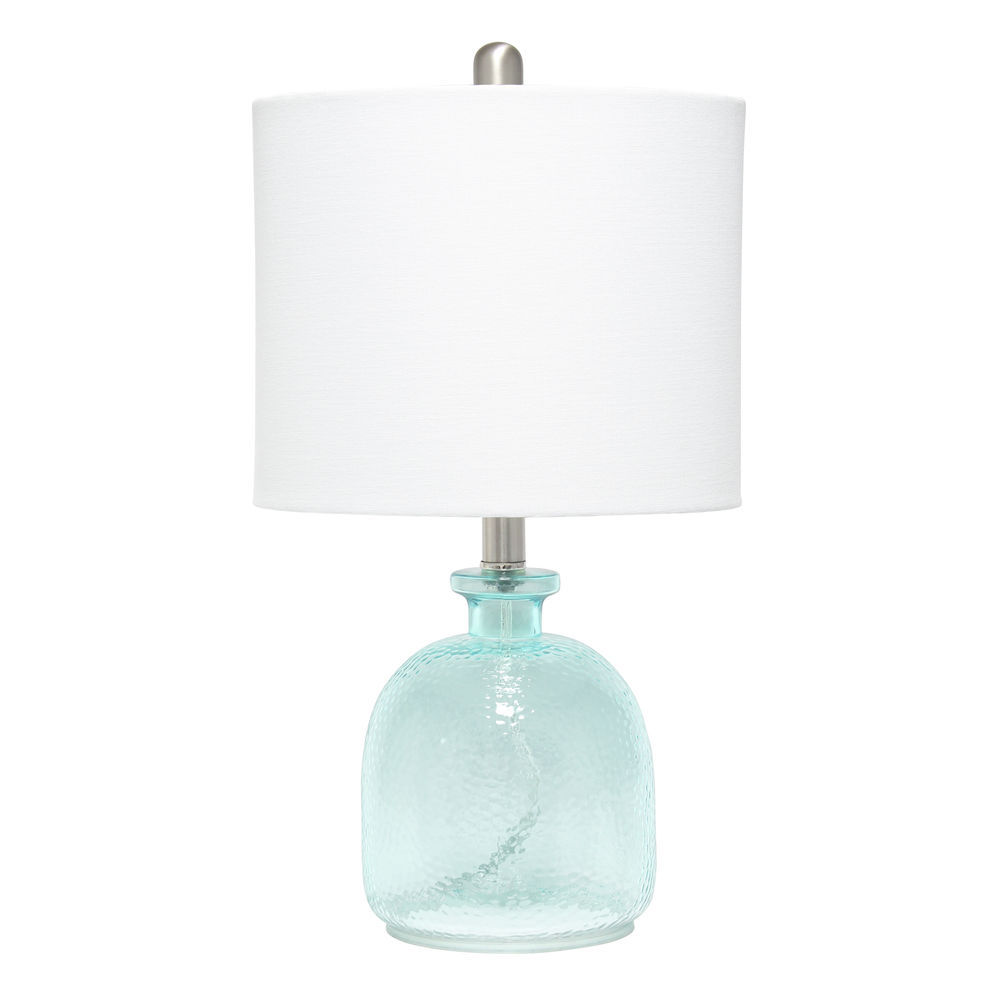 Lalia Home Lalia Home Clear Blue Hammered Glass Jar Table Lamp