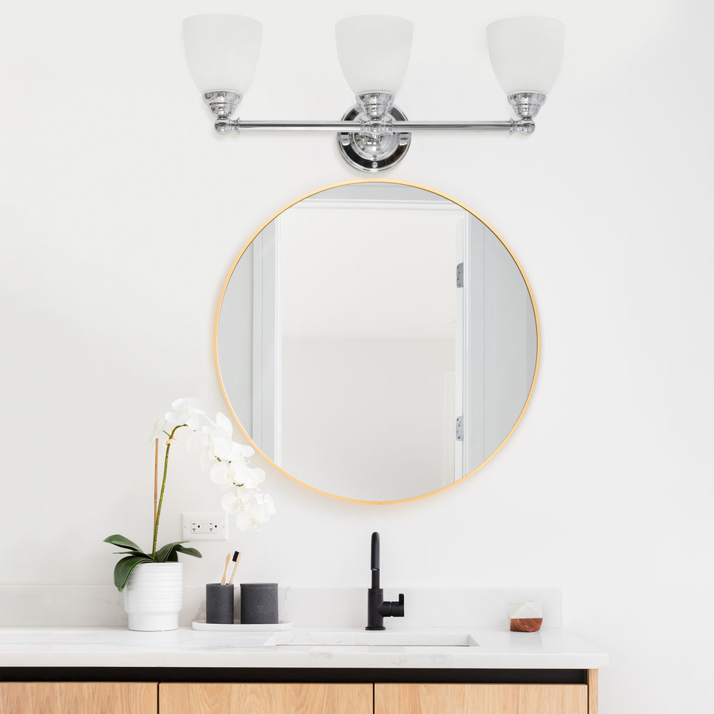 Lalia Home Essentix Traditional Three Light Metal and Translucent Glass ...