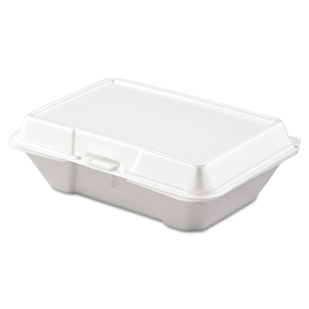 Dart Insulated Foam Hinged Lid Containers, 1-Compartment, 9.3 x 9.5 x 3 ...