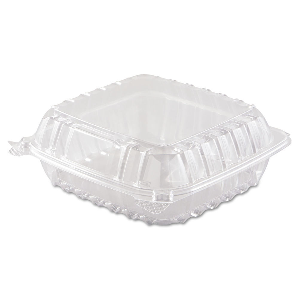 Dart ClearSeal Hinged-Lid Plastic Containers, 8.22w x 3.02h, Clear, Plastic, 250/Carton