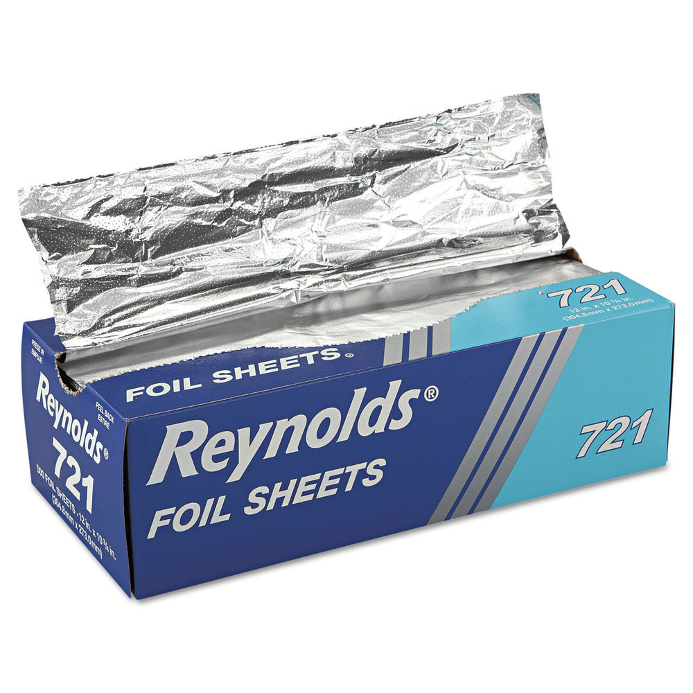 REYNOLDS FOOD PACKAGING Interfolded Aluminum Foil Sheets, 12 X 10.75,  Silver, 500/Box, 6 Boxes/Carton - Mfr Part# 000000000000000721