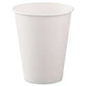 Solo 412WN: Single-Sided Poly Paper Hot Cups, 12 oz, White, 50 / Bag