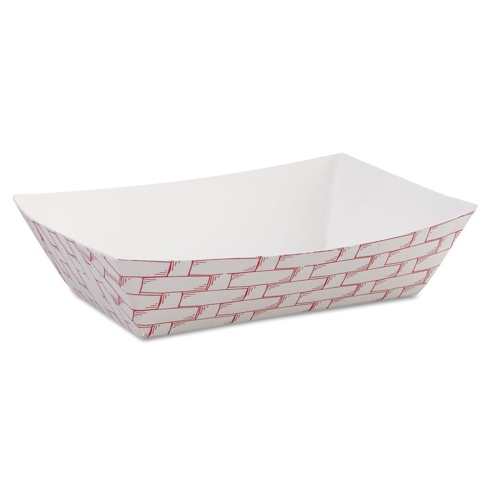 Paper Food Baskets, 6 oz Capacity, 3.78 x 4.3 x 1.08, Red/White, 1,000/Carton