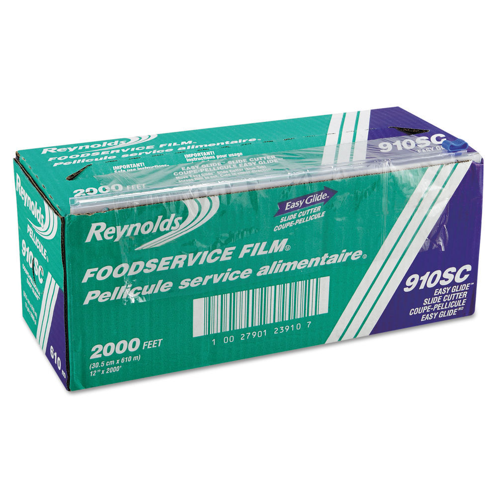 Reynolds PVC Food Wrap Film Roll in Easy Glide Cutter Box, 18 x 2,000 ft,  Clear (914SC)