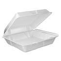 Dart 90HTPF1VR 9 x 9 x 3 White Foam Square Vented Take Out Container  with Perforated