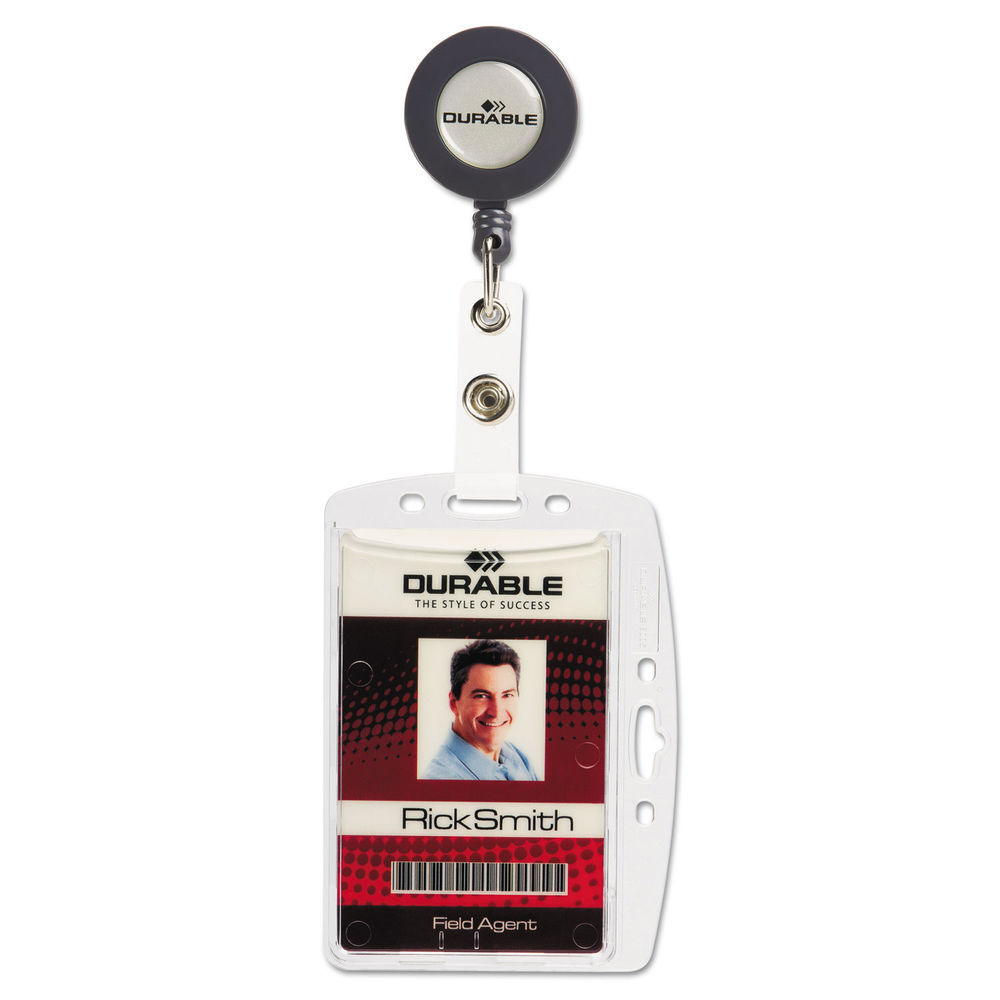 DURABL Id/security Card Holder Set, Reel, Clear, 10/pack - Mfr Part# 801219