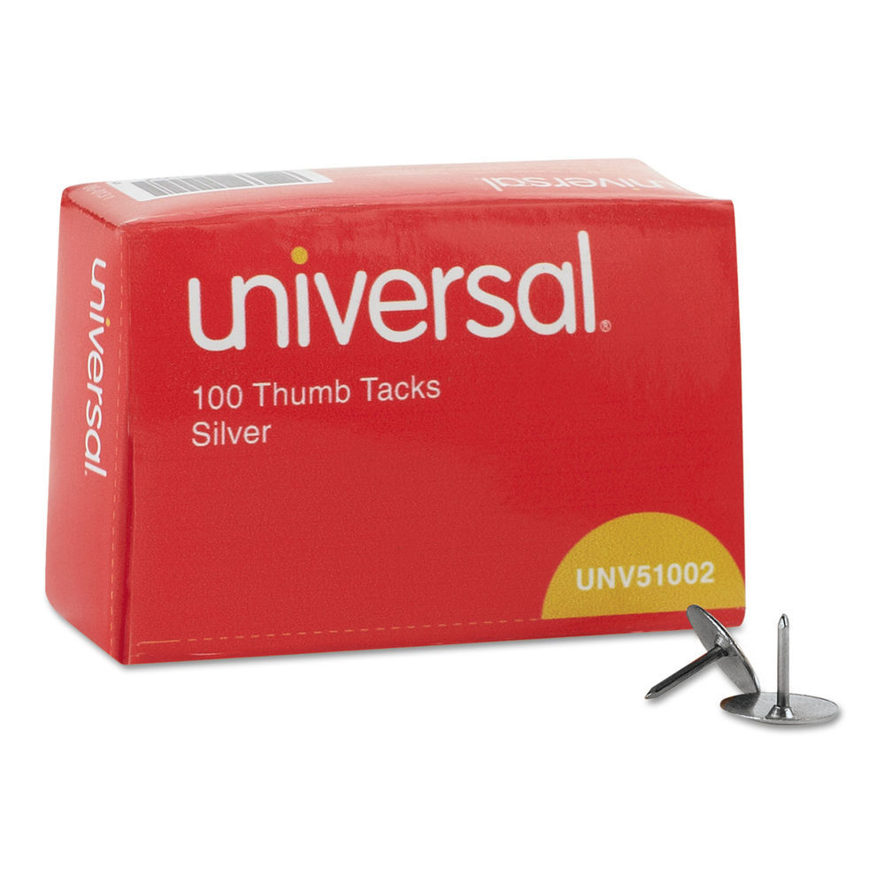 Thumb Tacks, Steel, Silver, 0.31 Thumb Tacks, Steel, Silver, 0.31