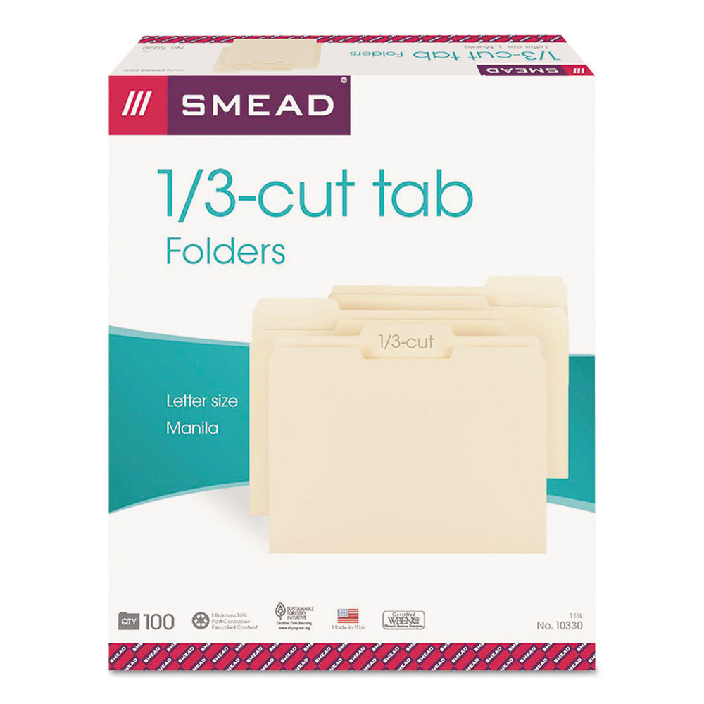 Manila File Folders, 1/3-Cut Tabs: Assorted, Letter Size, 0.75 Manila File Folders, 1/3-Cut Tabs: Assorted, Letter Size, 0.75