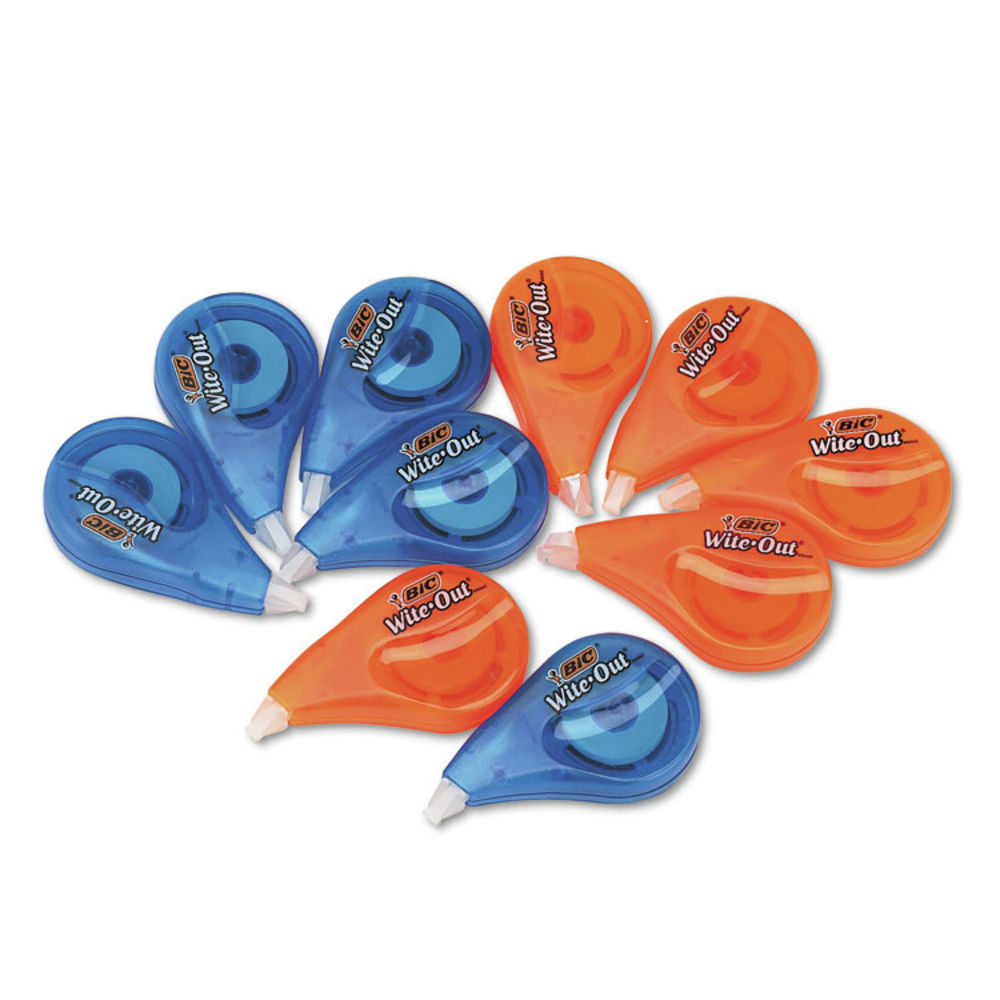 BIC® Wite-Out EZ Correct Correction Tape, Non-Refillable, 1/6 x 400,  4/Pack