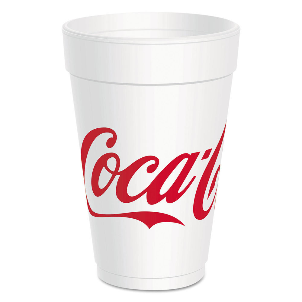 Dart Coca-Cola Foam Cups, 16 Oz, White/red, 25/bag, 40 Bags/carton - Mfr  Part# 16J16C