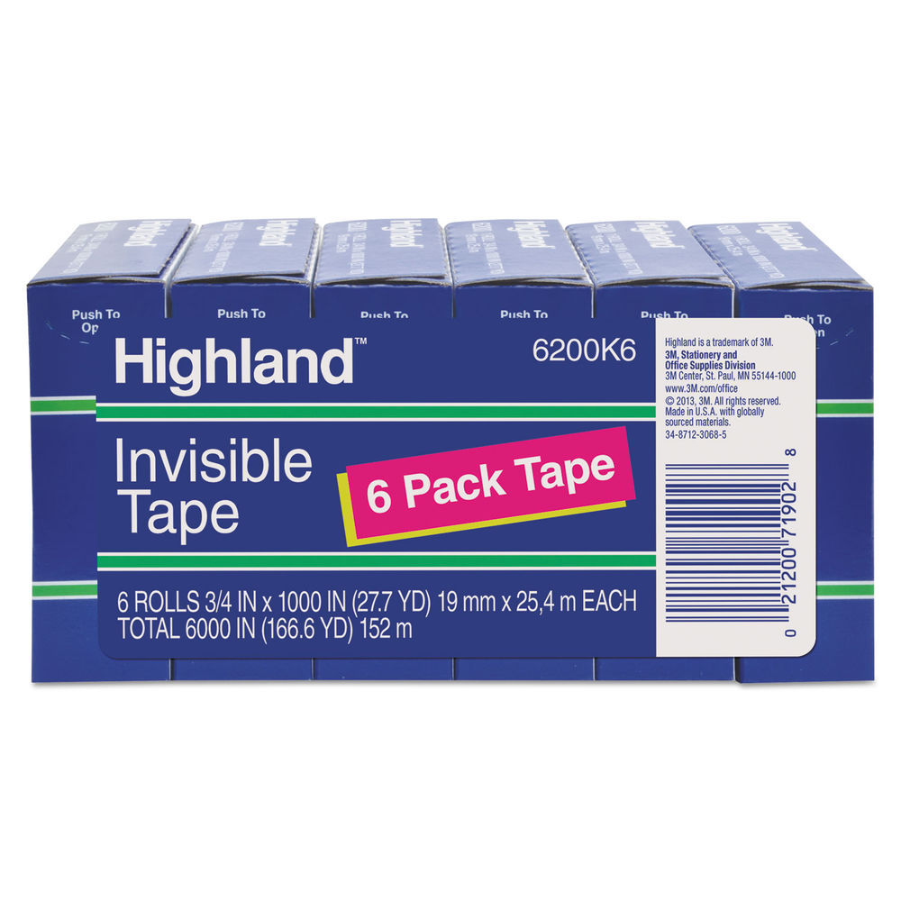 Magic Tape Refill, 1 Core, 0.75 x 83.33 ft, Clear, 3/Pack