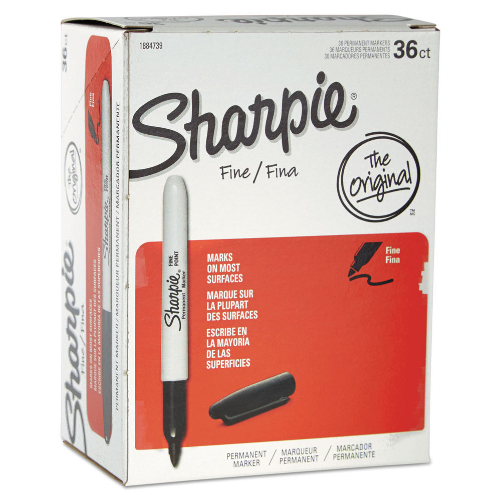 Sharpie Fine Tip Permanent Marker Value Pack, Fine Bullet Tip, Black,  36/pack - Mfr Part# 1884739